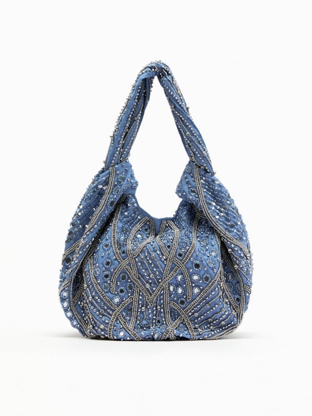 Zara Beaded Embellished Hobo Bag 6214/110